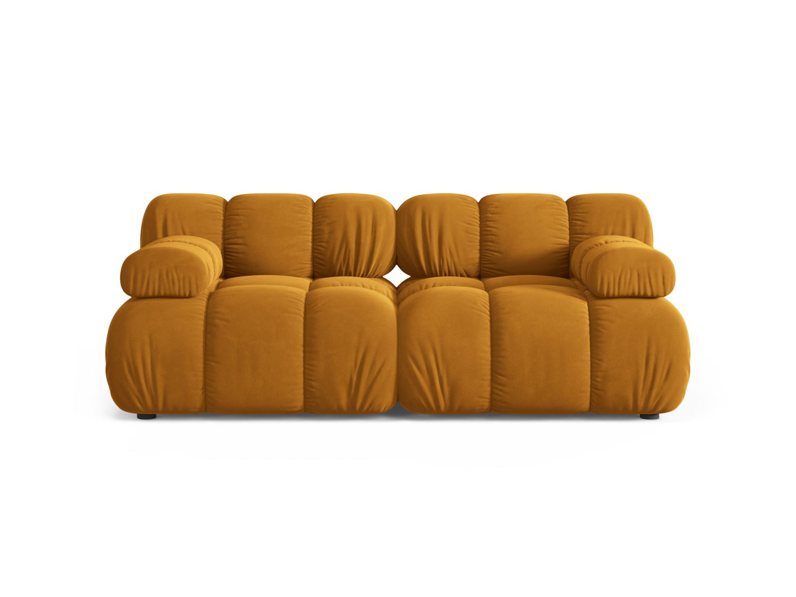 Divano Modulare in Velluto, "Bellis", 2 Posti, 188x94x70 - Giallo