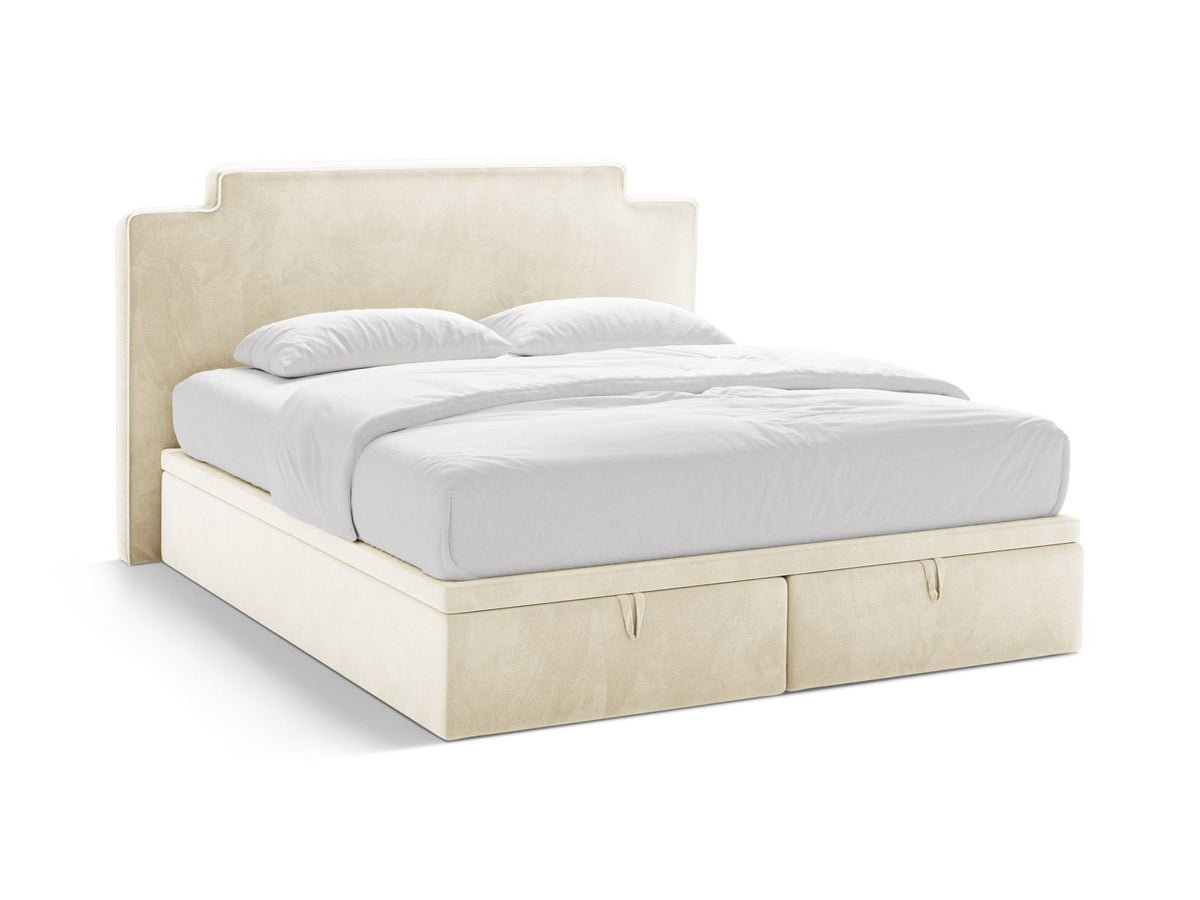Letto Boxspring con Testata, Materasso e Topper Princess - Avorio 180x200