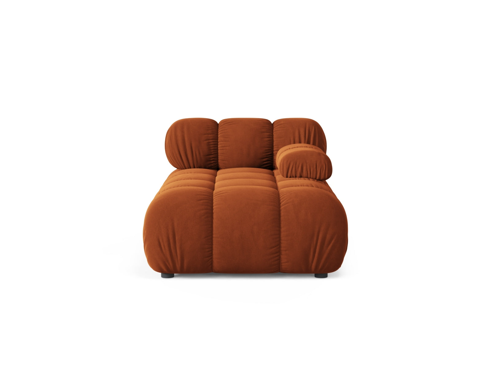 Chaise Longue Destra in Velluto, "Bellis", 1 Posto, 155x94x70 - Terracotta