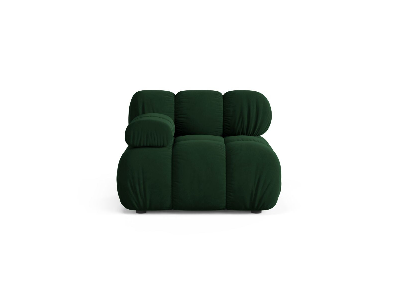 Modulo Sinistro in Velluto, "Bellis", 1 Posto, 94x94x70 - Verde Bottiglia