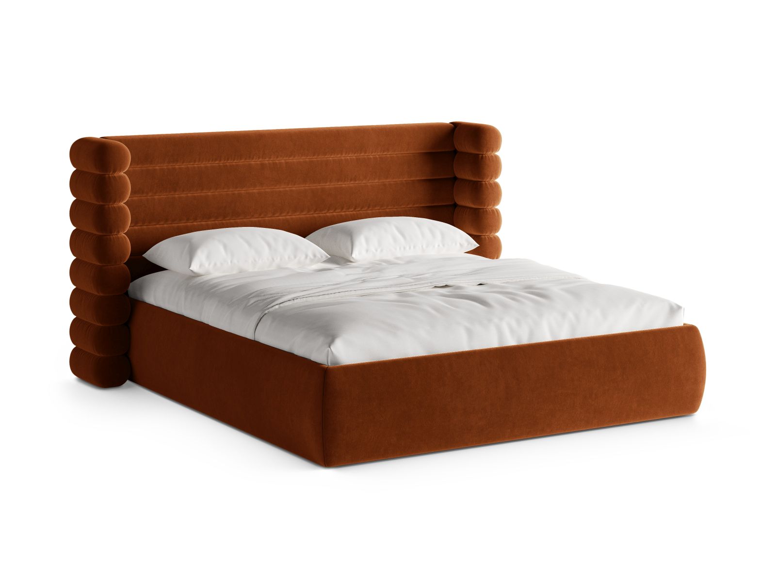 Letto con Contenitore e Testata, "Mount", 228x236x120 - Terracotta