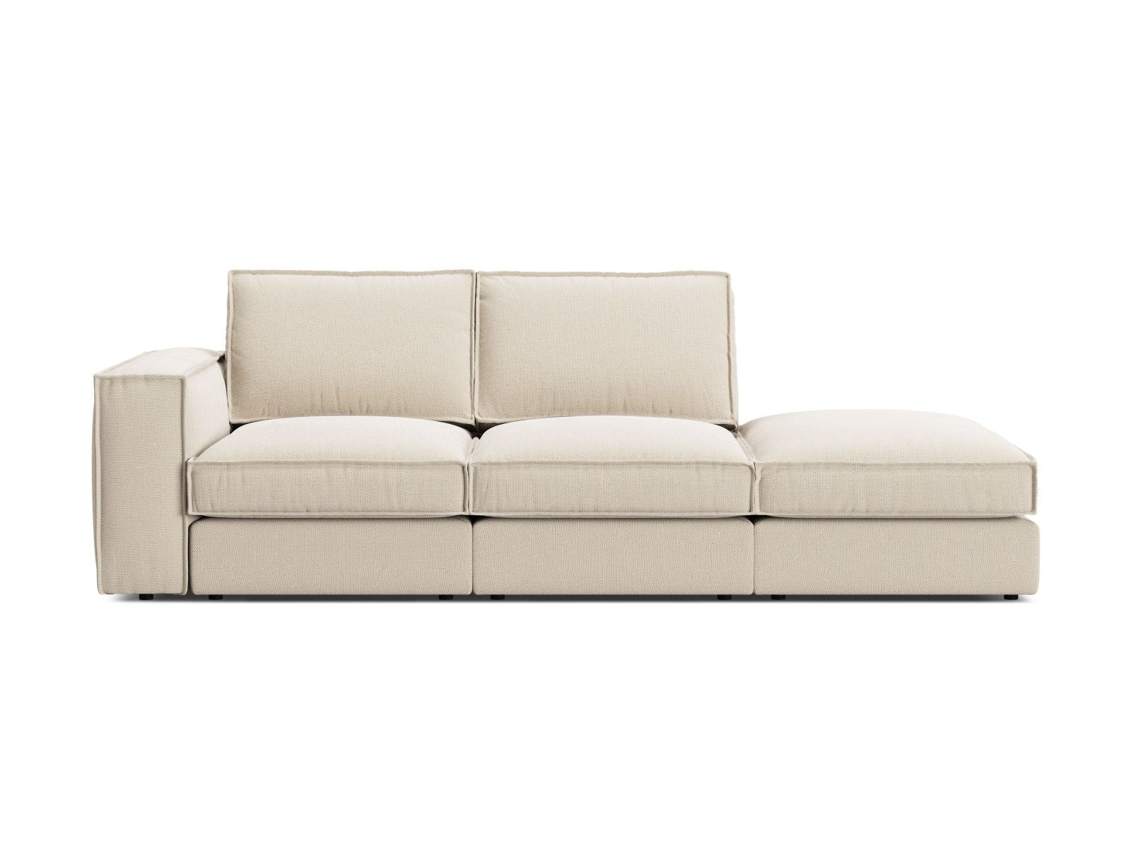 Divano Modulare Aperto Destro, "Pola", 3 Posti, 259x103x88 - Beige