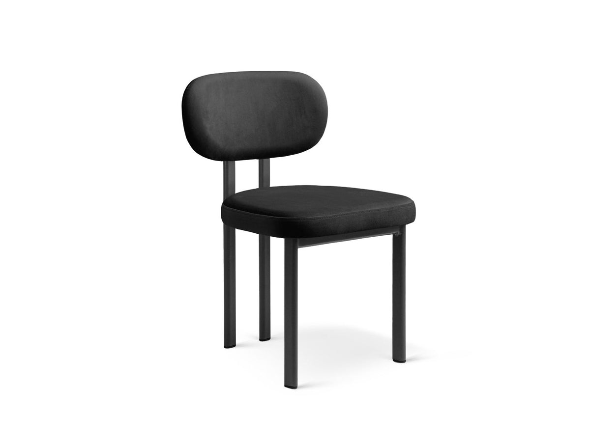 Sedia in Velluto, "Sam", 1 Posto, 51x52x82 - Nero