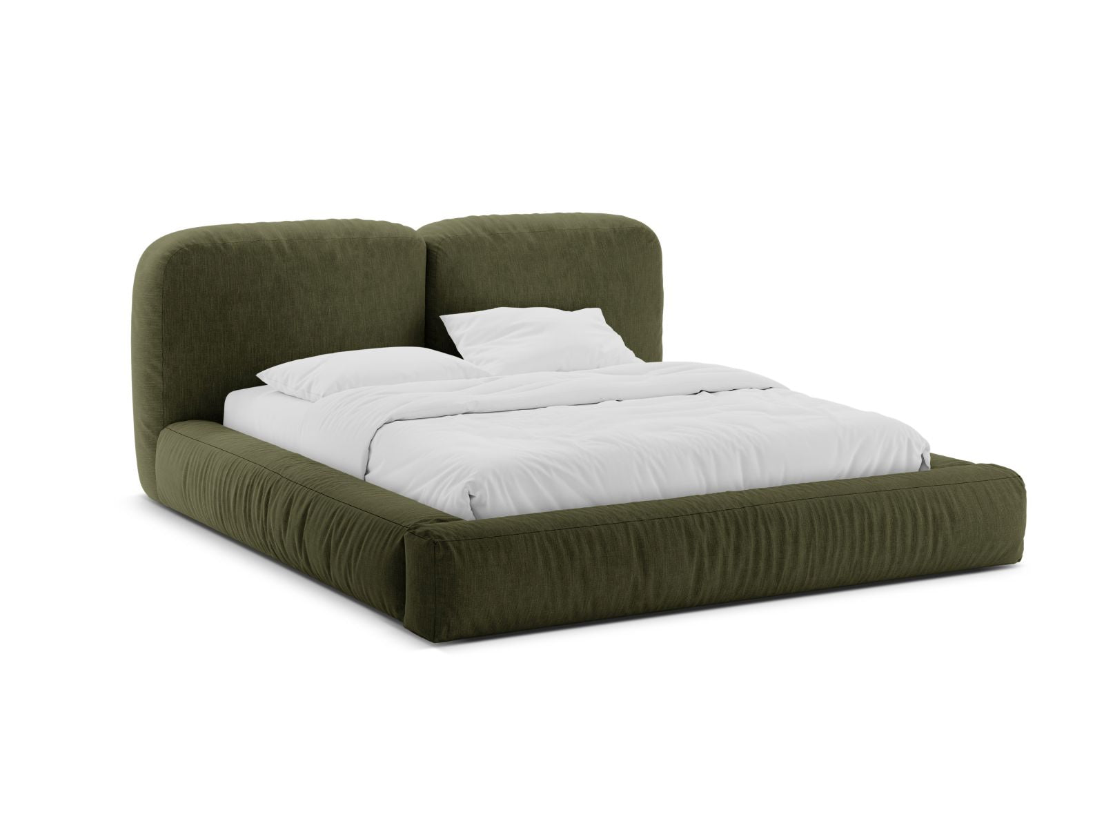 Letto con Contenitore e Testata, "Martina", 246x246x101 - Verde