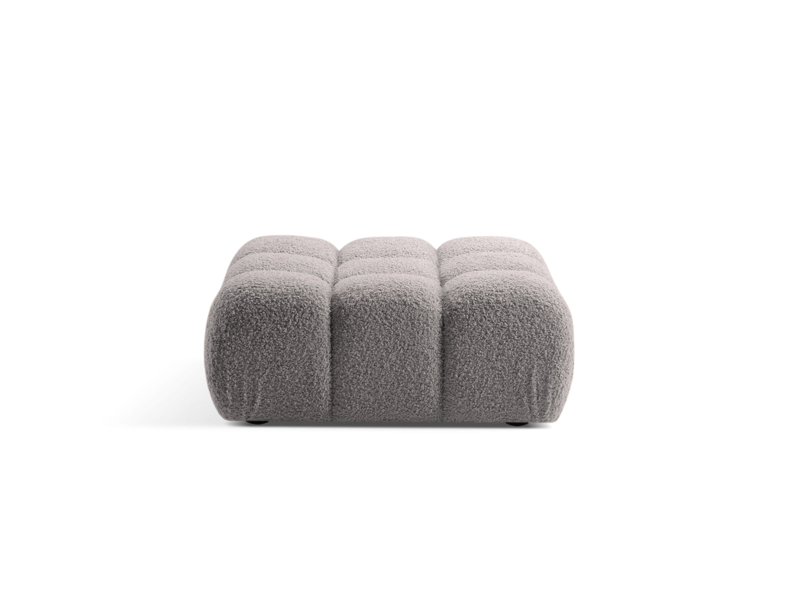 Pouf in Bouclé, "Bellis", 1 Posto, 94x94x43 - Grigio Chiaro