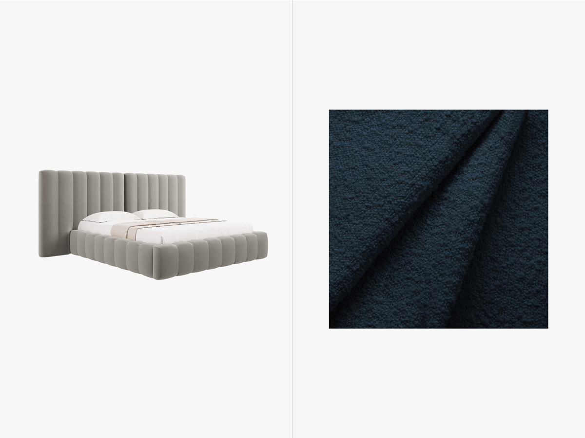 Letto Contenitore con Testata Doppia Kelp - Blu Scuro 160x200