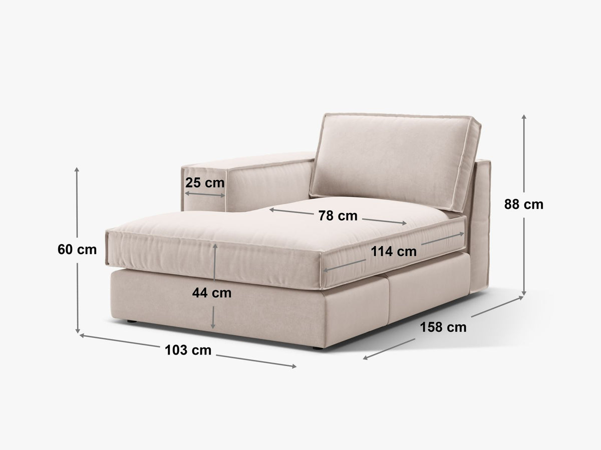 Chaise Longue Pola, 1 Posto, 158x103x88