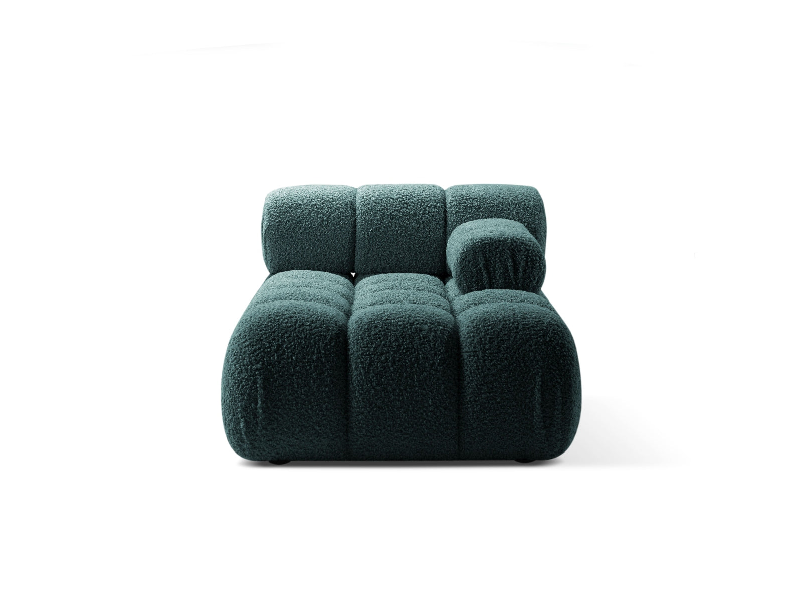 Chaise Longue Destra in Bouclé, "Bellis", 1 Posto, 155x94x70 - Petrolio
