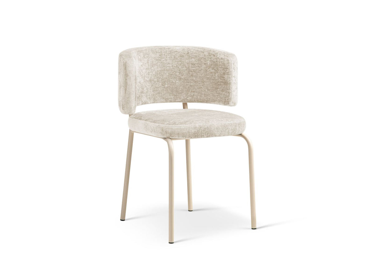 Sedia in Velluto, "Dora", 1 Posto, 58x57x75 - Beige Chiaro