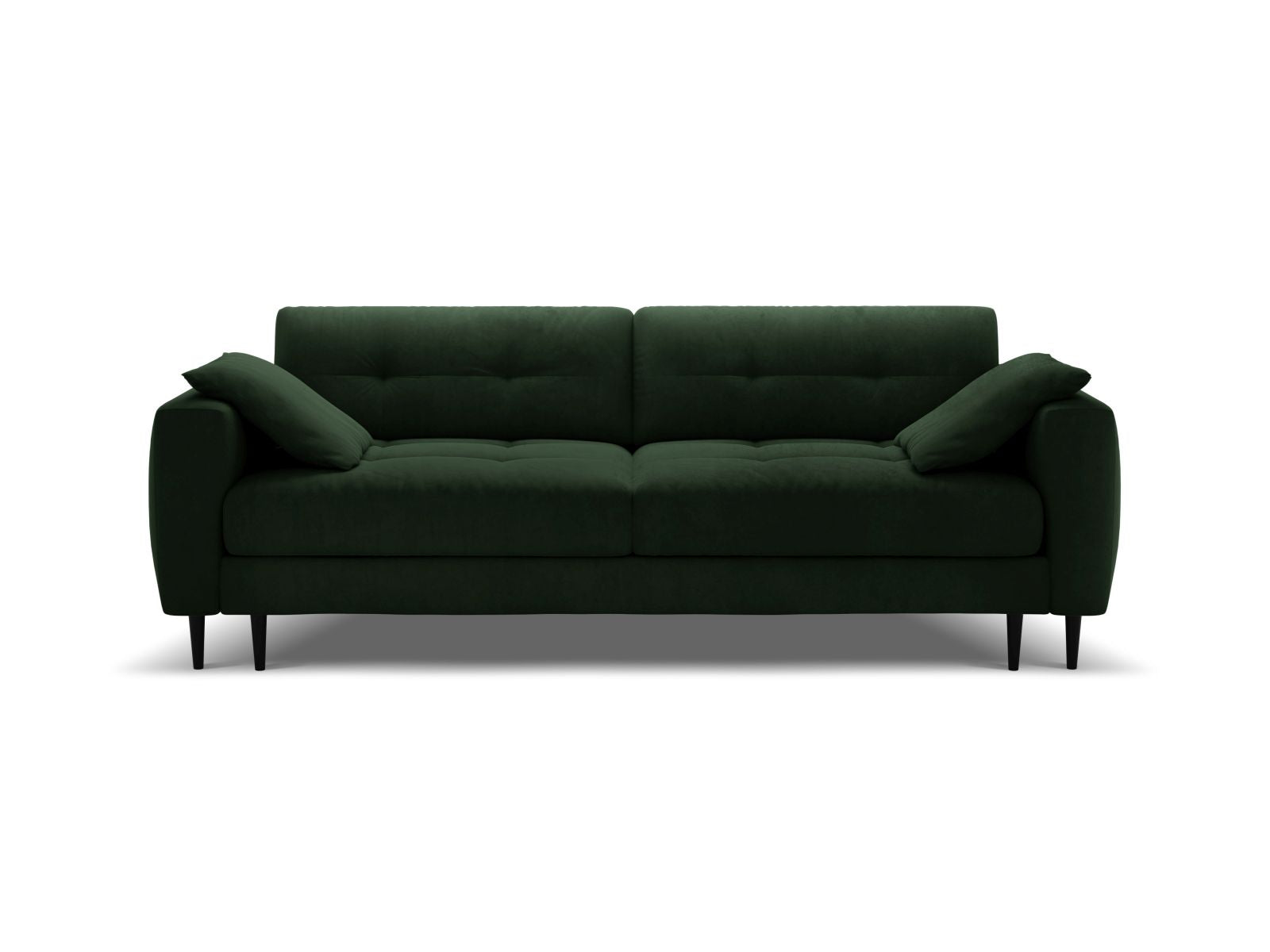 Divano Letto con Contenitore in Velluto, "Bemy", 3 Posti, 242x110x92 - Verde Bottiglia