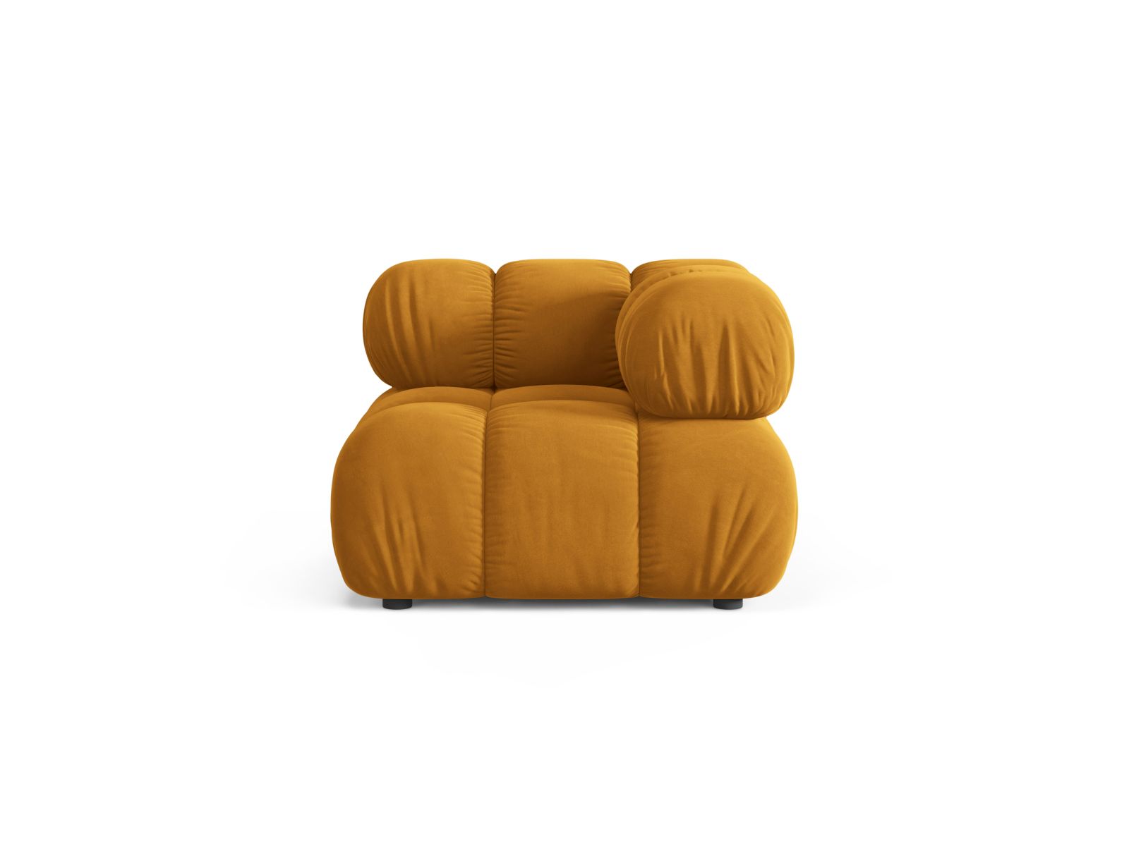 Modulo Angolare in Velluto, "Bellis", 1 Posto, 94x94x70 - Giallo