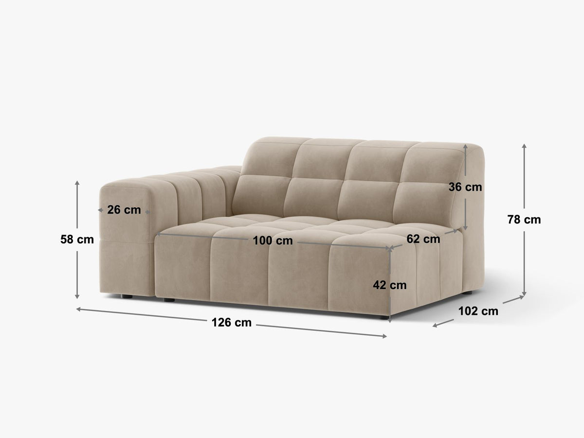 Modulo con Bracciolo Jennifer, 1 Posto, 102x126x78