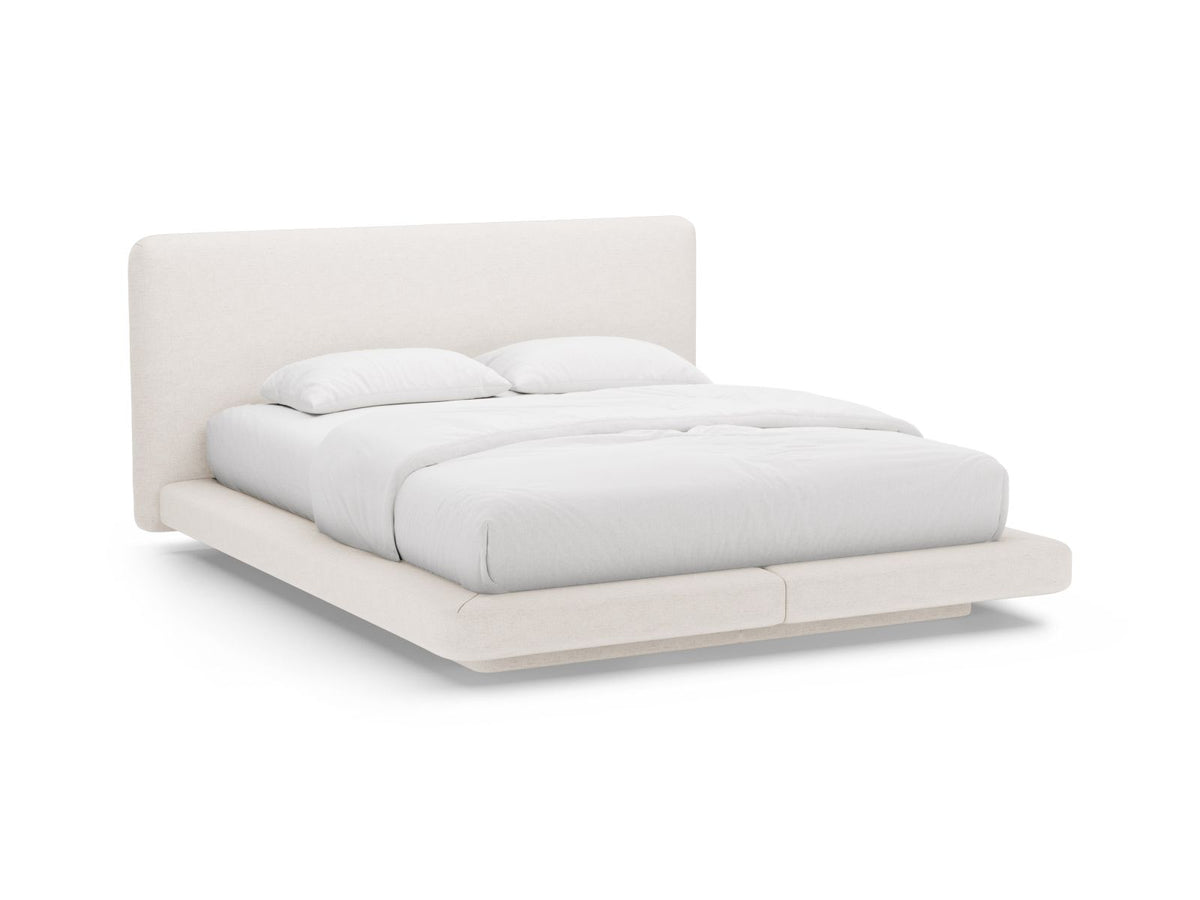 Letto con Testata Linea - Beige Chiaro 160x200