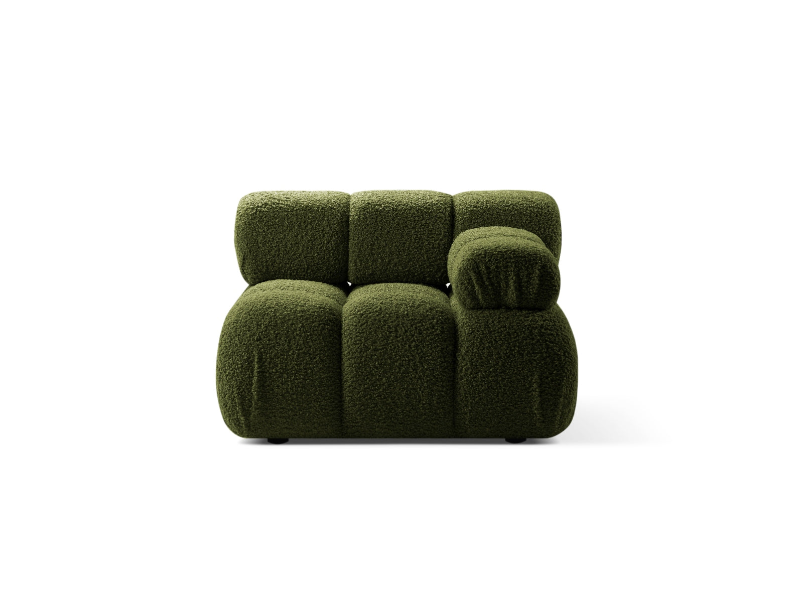 Modulo Destro in Bouclé, "Bellis", 1 Posto, 94x94x70 - Verde