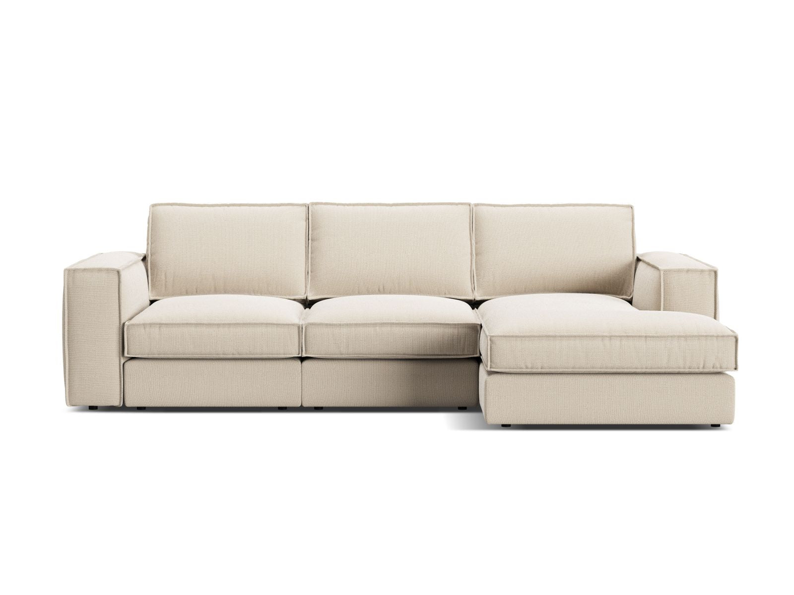 Divano Angolare Modulare Destro, "Pola", 3 Posti, 284x158x88 - Beige