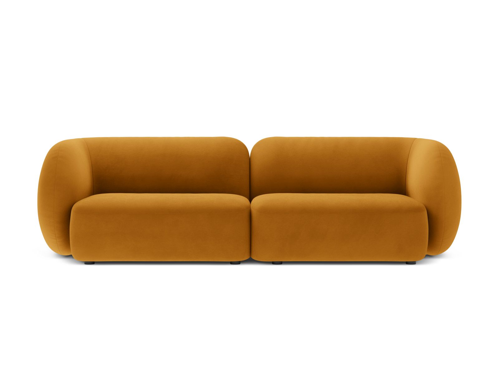 Divano Modulare in Velluto, "Kate", 4 Posti, 243x99x76 - Giallo