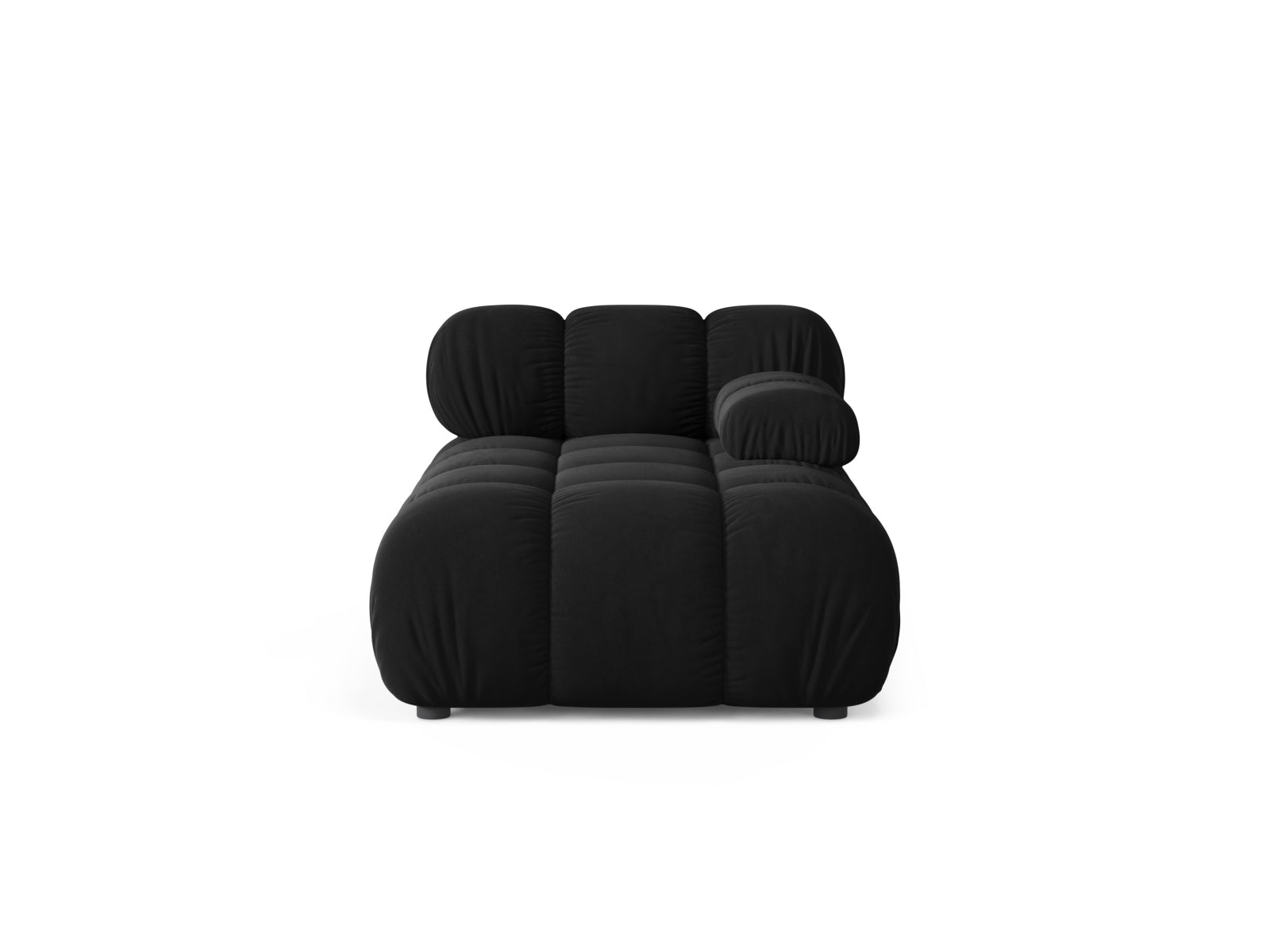 Chaise Longue Destra in Velluto, "Bellis", 1 Posto, 155x94x70 - Nero