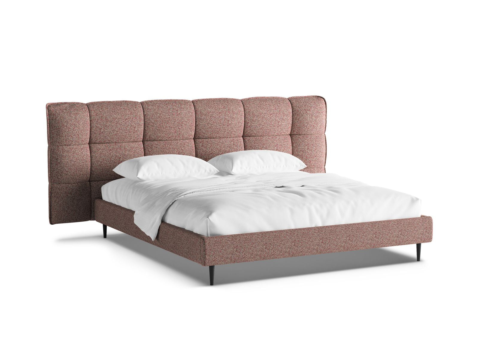 Letto con Contenitore e Testata, "Eric", 220x290x114 - Rosa Melange