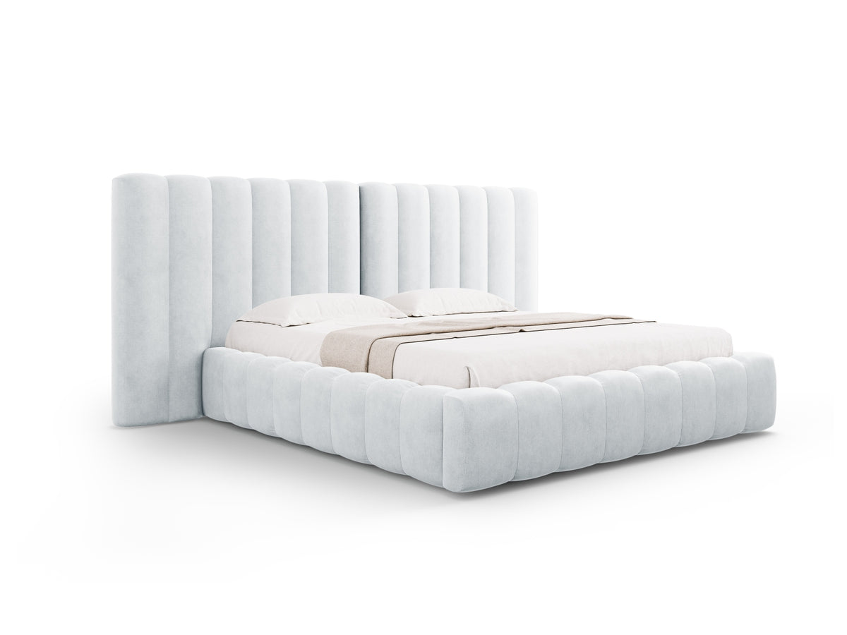 Letto Contenitore con Testata Doppia Kelp - Grigio Chiaro 180x200