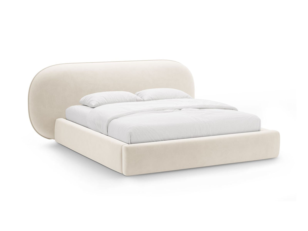 Letto Contenitore con Testata Ovalo - Avorio 200x200
