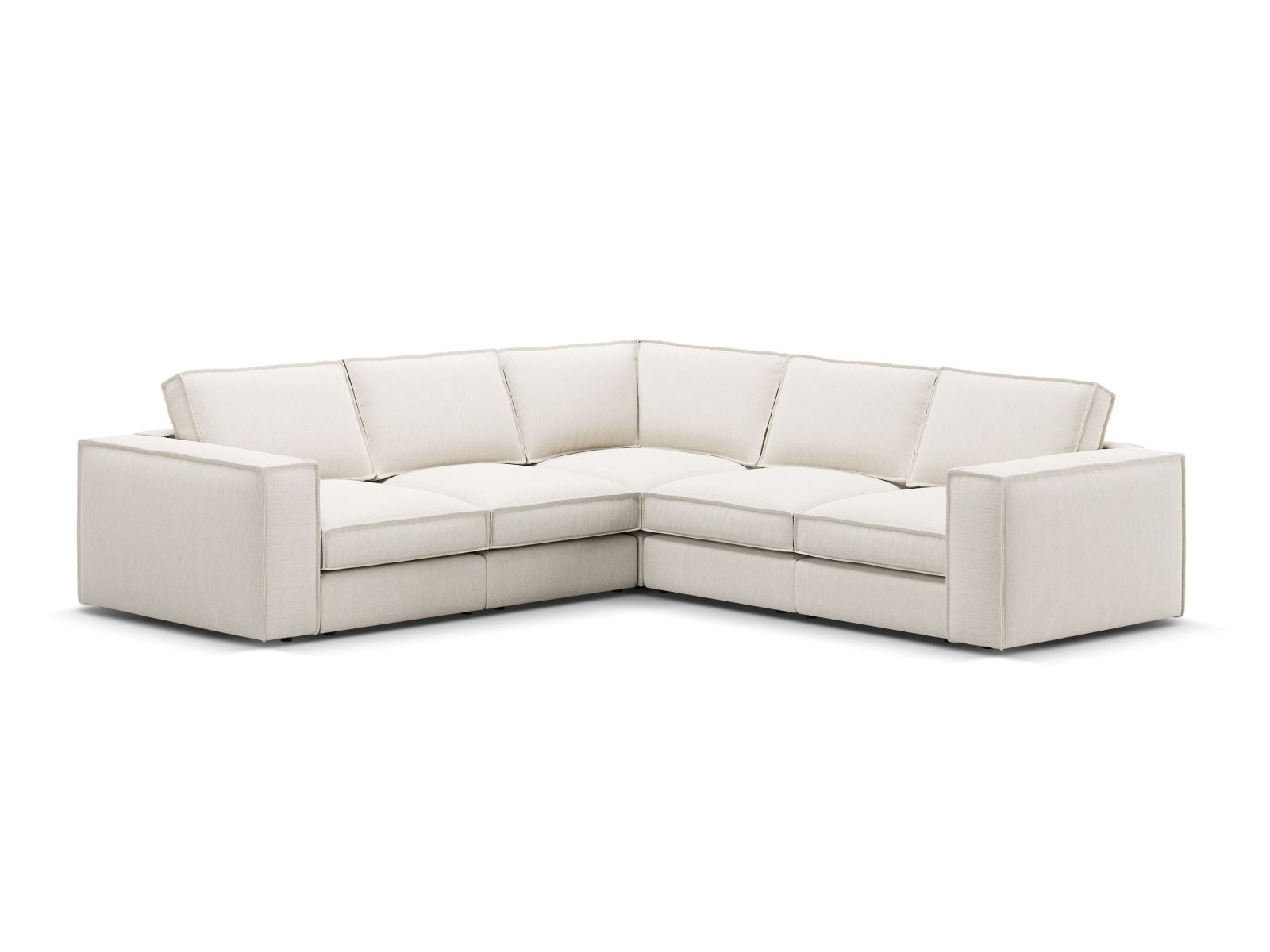 Divano Angolare Modulare Simmetrico, "Pola", 4 Posti, 284x284x88 - Bianco