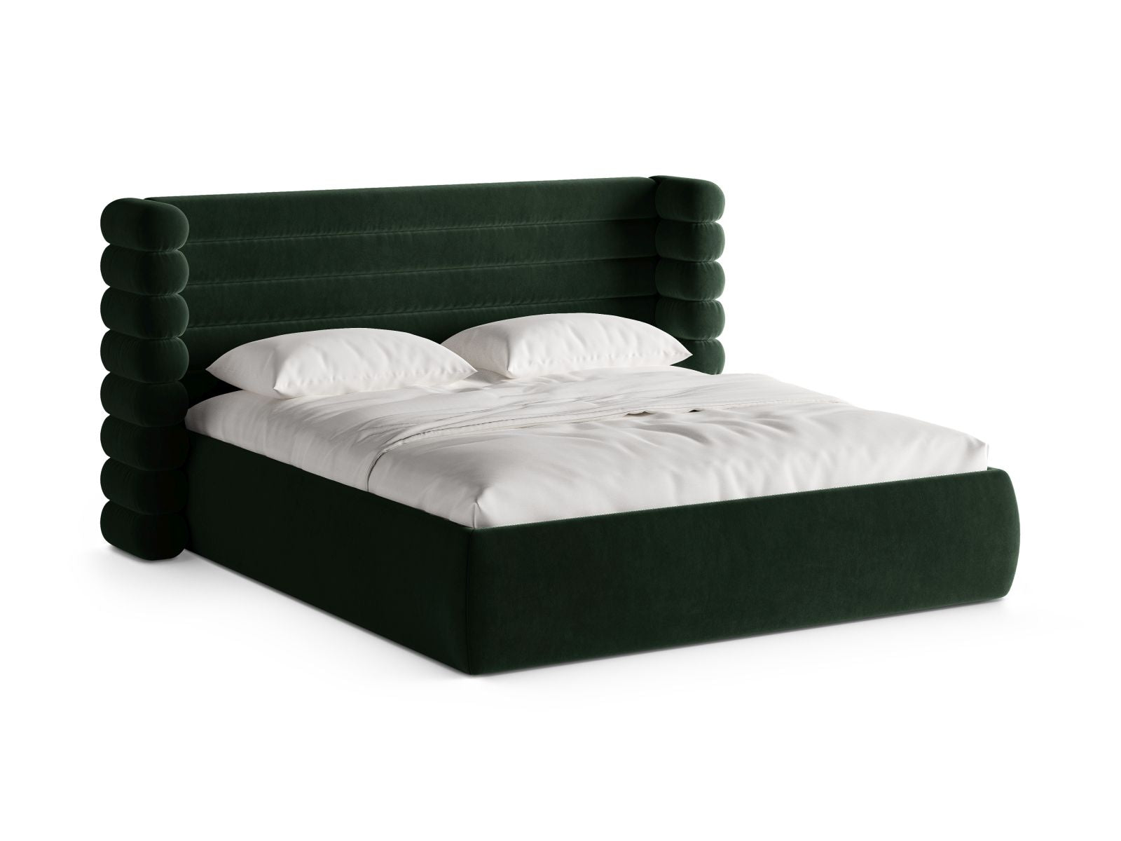 Letto con Contenitore e Testata, "Mount", 228x236x120 - Verde Bottiglia