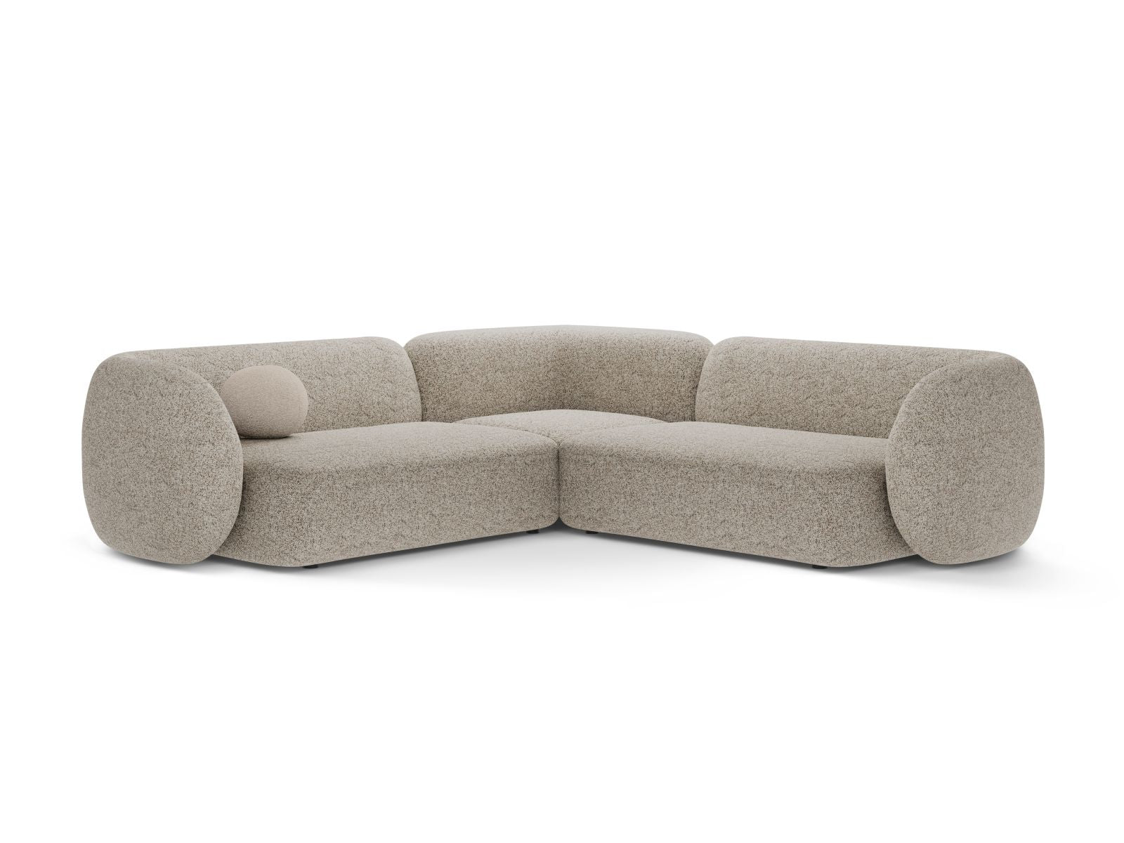 Divano Angolare Modulare Simmetrico, "Kate", 5 Posti, 252x252x76 - Beige Melange
