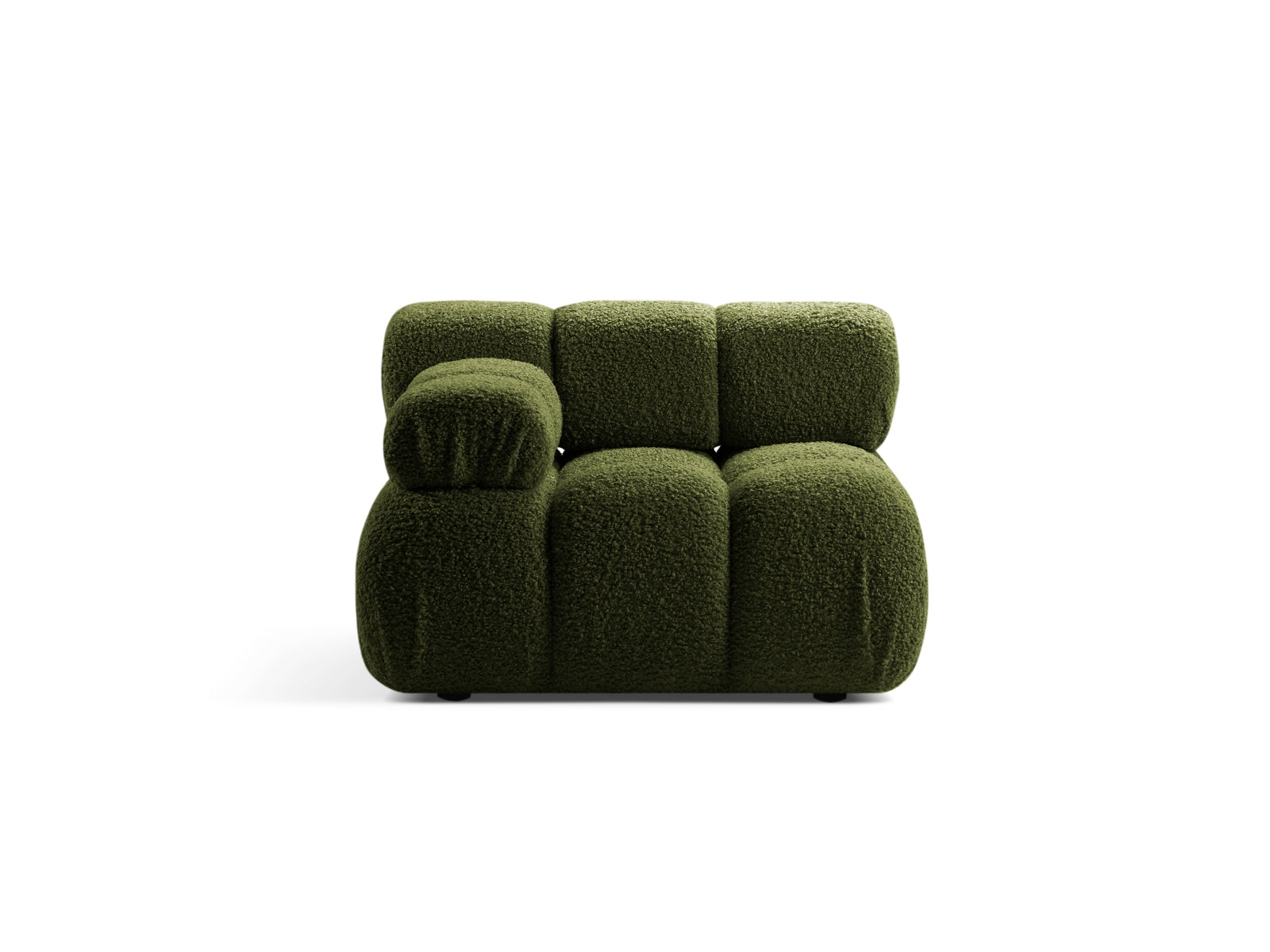 Modulo Sinistro in Bouclé, "Bellis", 1 Posto, 94x94x70 - Verde