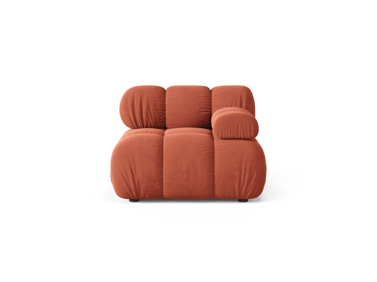 Modulo Destro in Velluto, "Bellis", 1 Posto, 94x94x70 - Corallo