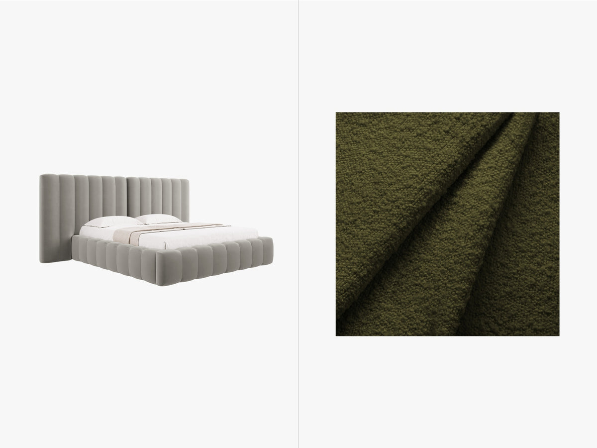 Letto Contenitore con Testata Doppia Kelp - Verde Oliva Scuro 200x200