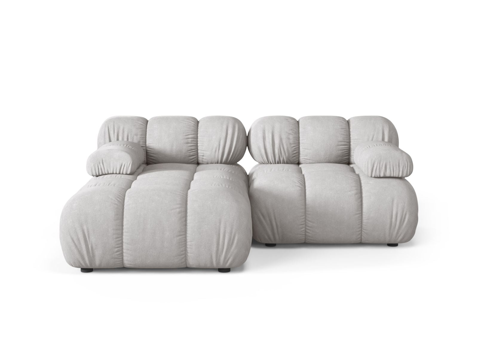 Divano Angolare Modulare Sinistro, "Bellis", 3 Posti, 188x155x70 - Grigio Chiaro
