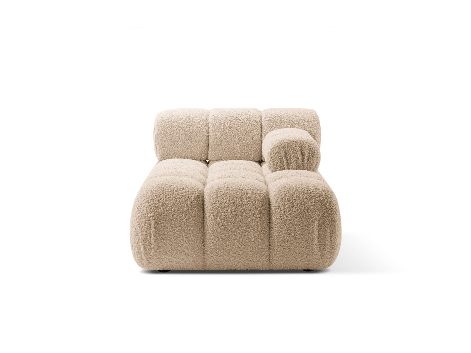 Chaise Longue Destra in Bouclé, "Bellis", 1 Posto, 155x94x70 - Sabbia