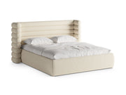Letto con Contenitore e Testata, "Mount", 228x216x120 - Beige Chiaro Melange