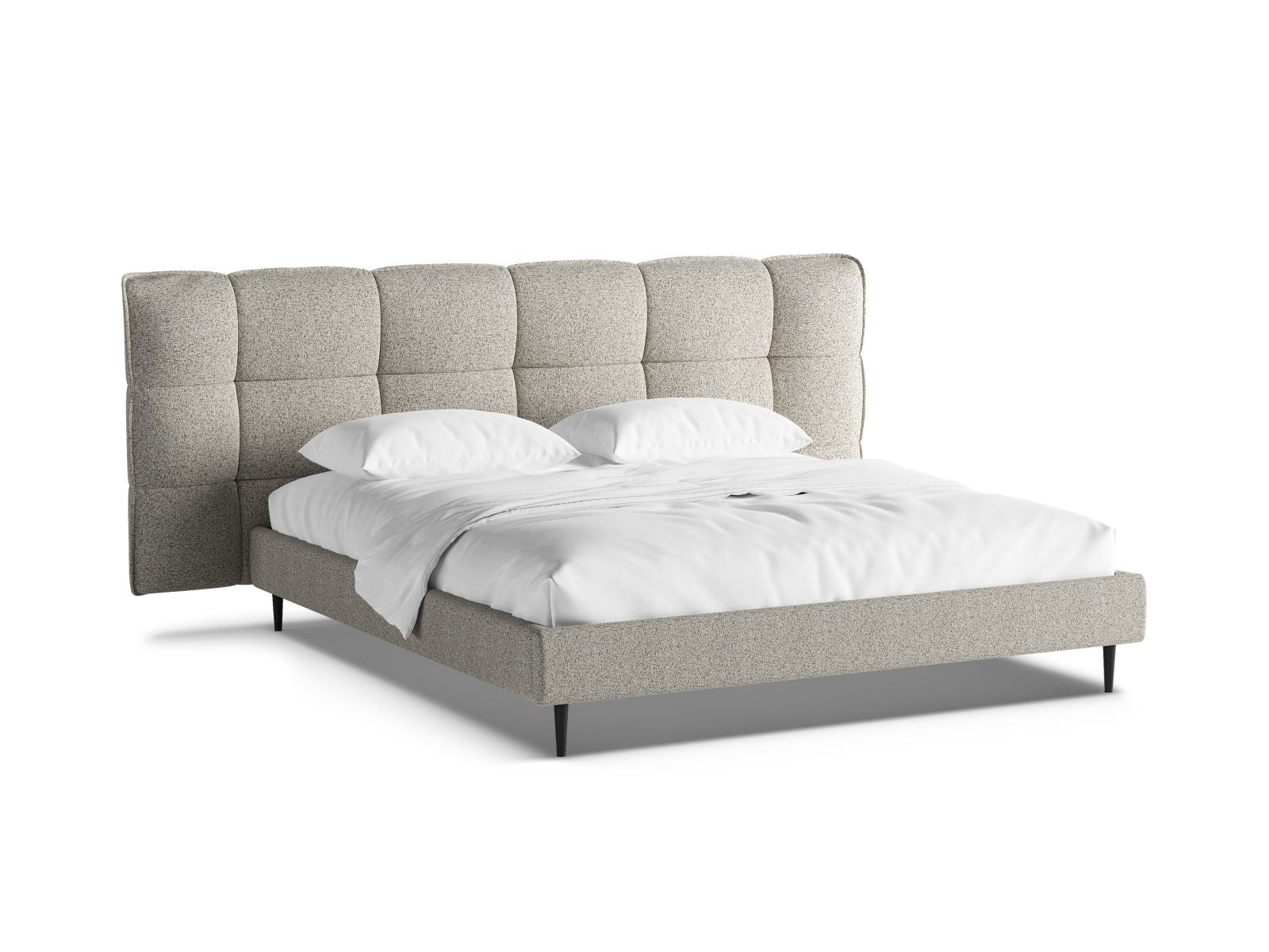 Letto con Contenitore e Testata, "Eric", 220x230x114 - Beige Melange