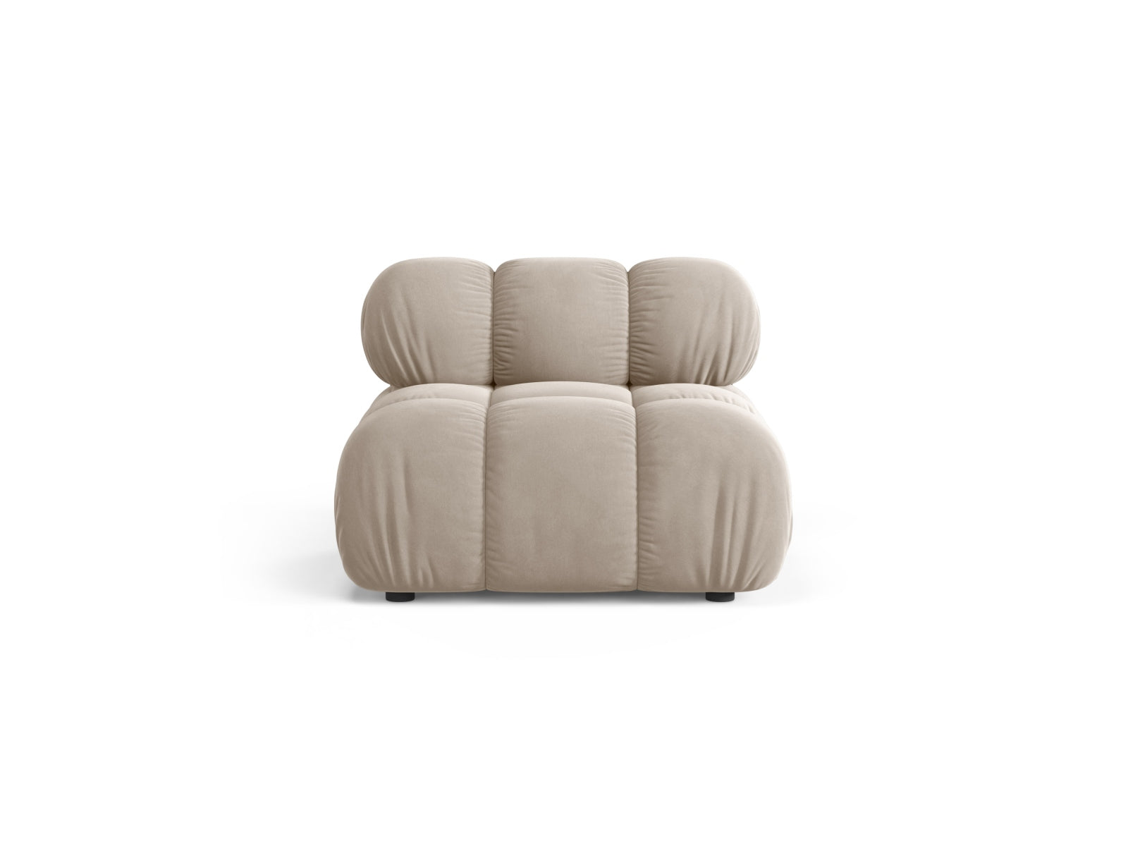 Modulo senza Braccioli in Velluto, "Bellis", 1 Posto, 94x94x70 - Beige Scuro
