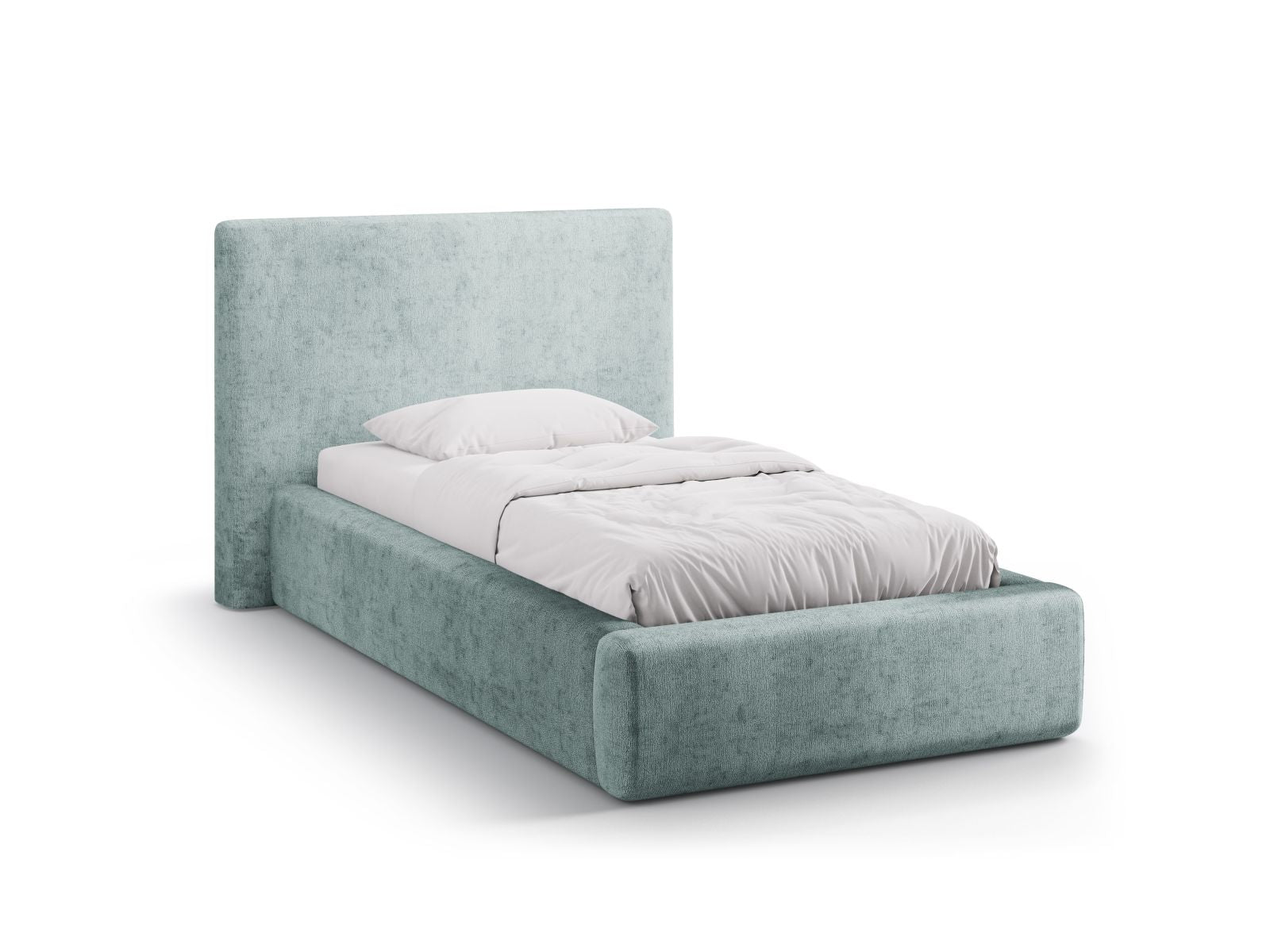 Letto con Contenitore e Testata, "Amy", 220x130x95 - Blu Chiaro