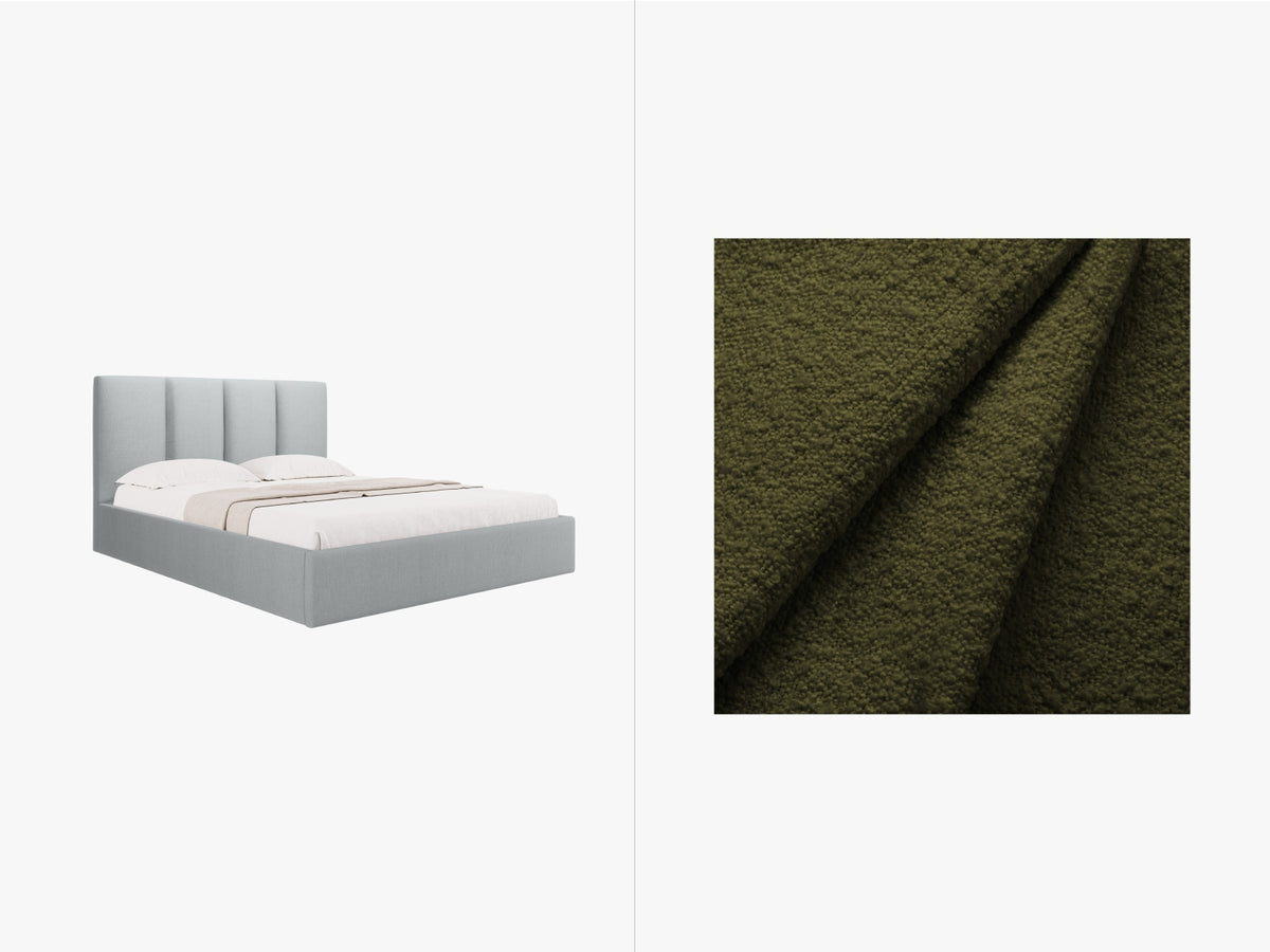 Letto Contenitore con Testata Phaedra - Verde Oliva Scuro 160x200