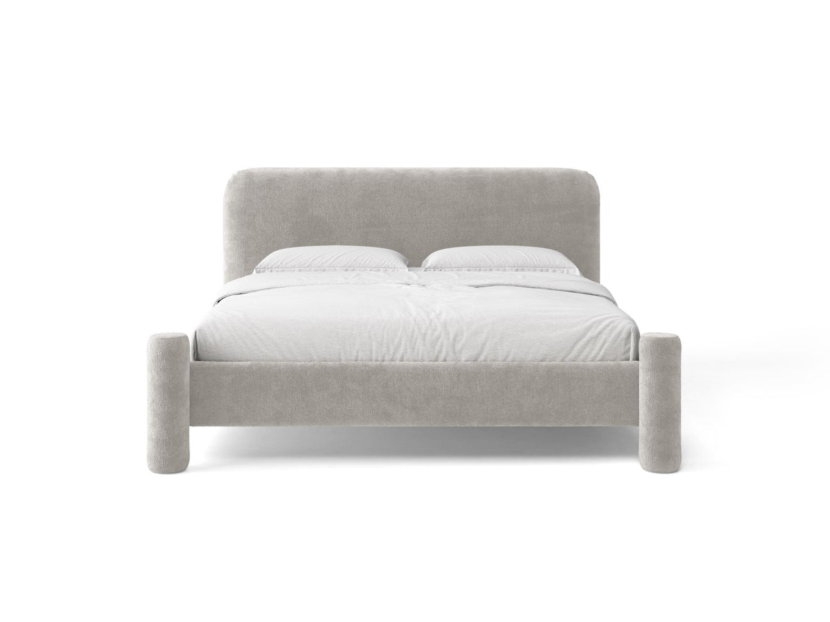 Letto con Testata Vera - Grigio Chiaro 180x200