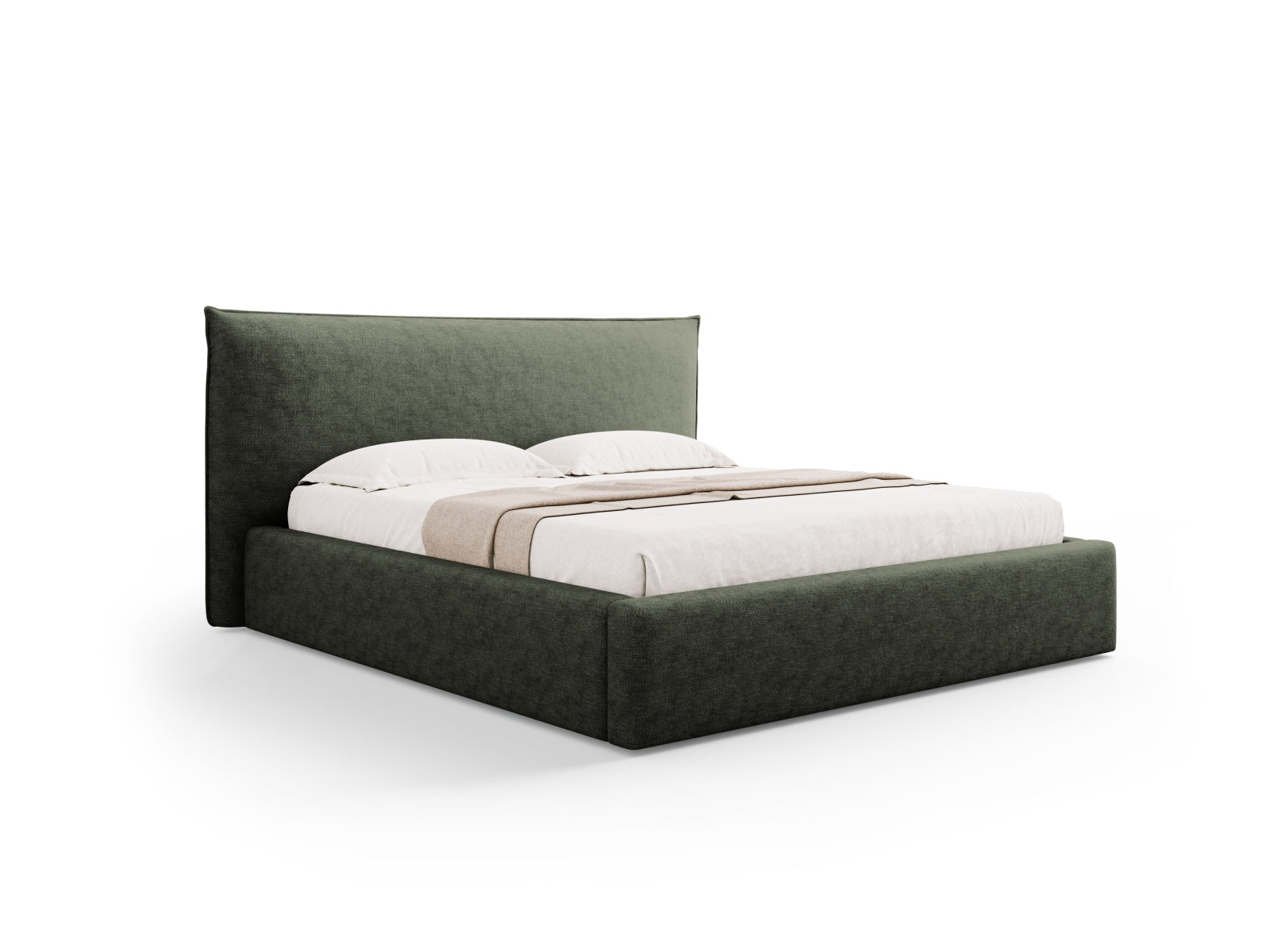Letto con Contenitore e Testata, "Kaelle", 223x220x111 - Verde