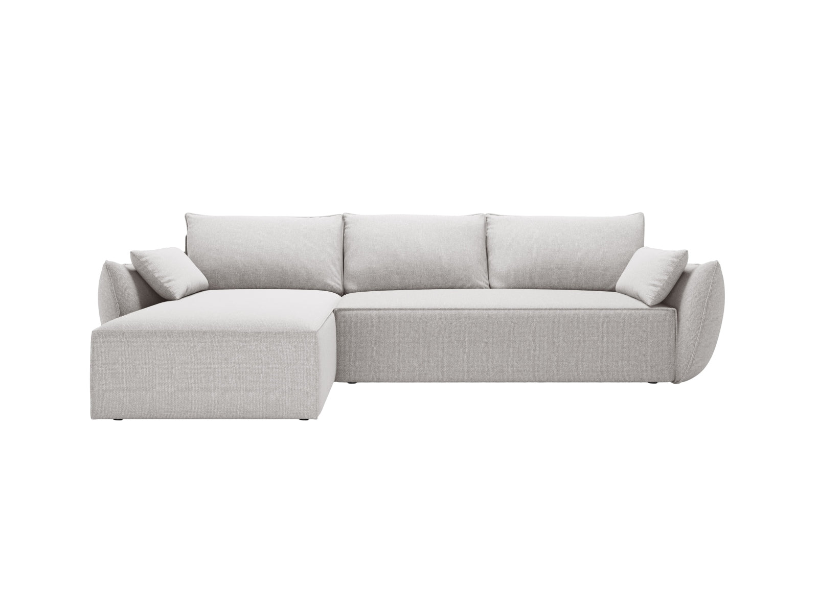 Divano Angolare Sinistro Letto con Contenitore, "Kaelle", 4 Posti, 252x165x87 - Grigio