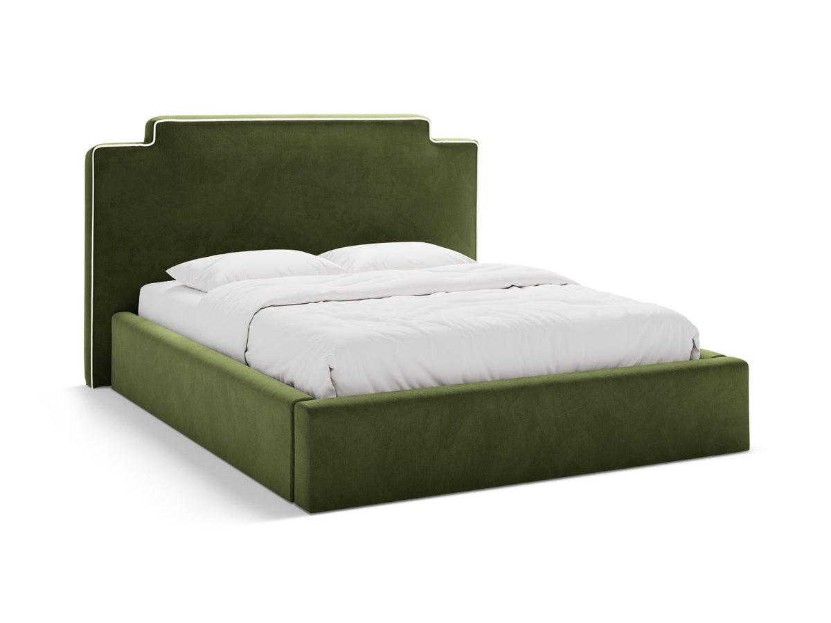 Letto Contenitore con Testata Princess - Avorio, Verde Militare 180x200