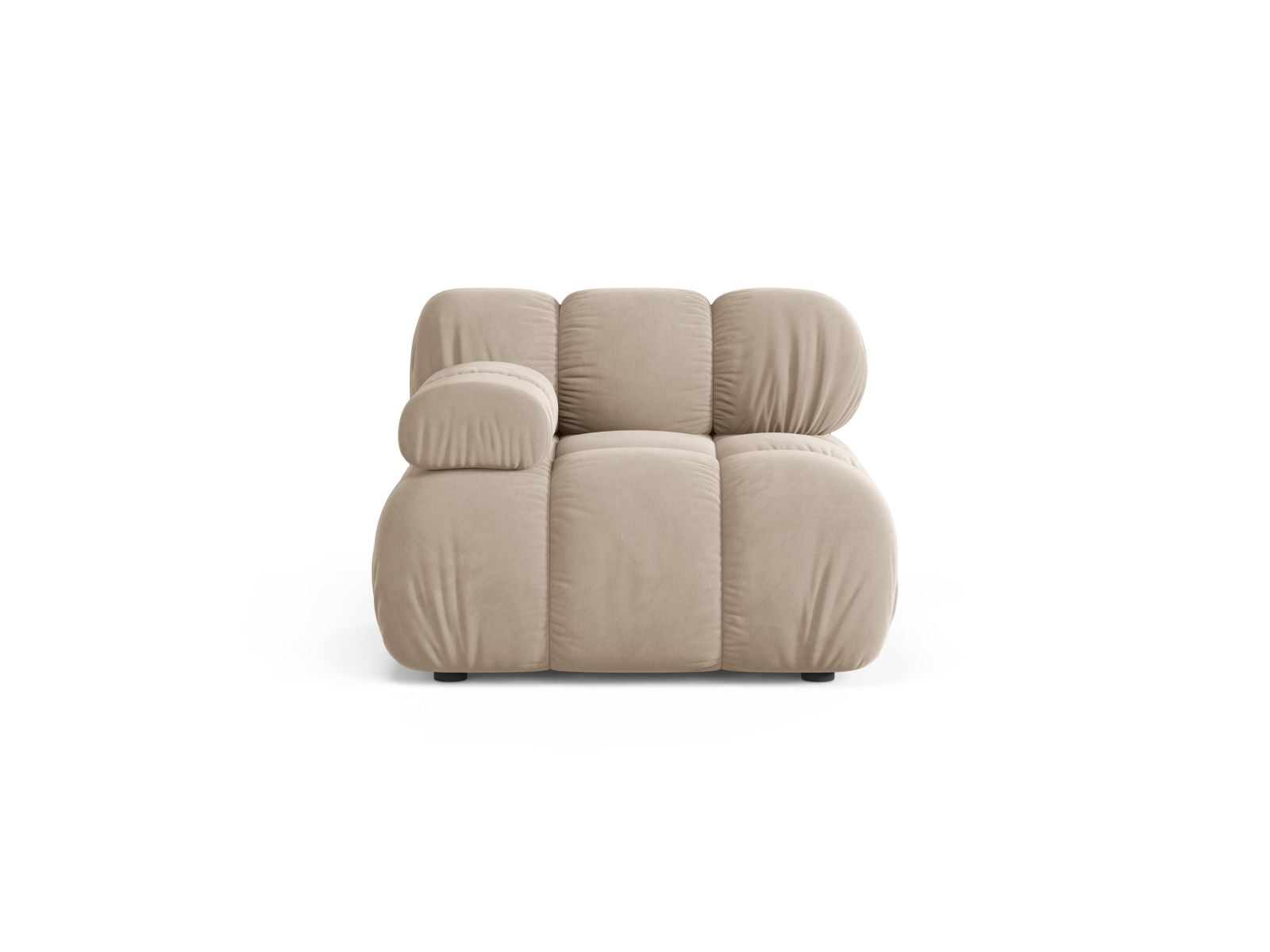 Modulo Sinistro in Velluto, "Bellis", 1 Posto, 94x94x70 - Beige