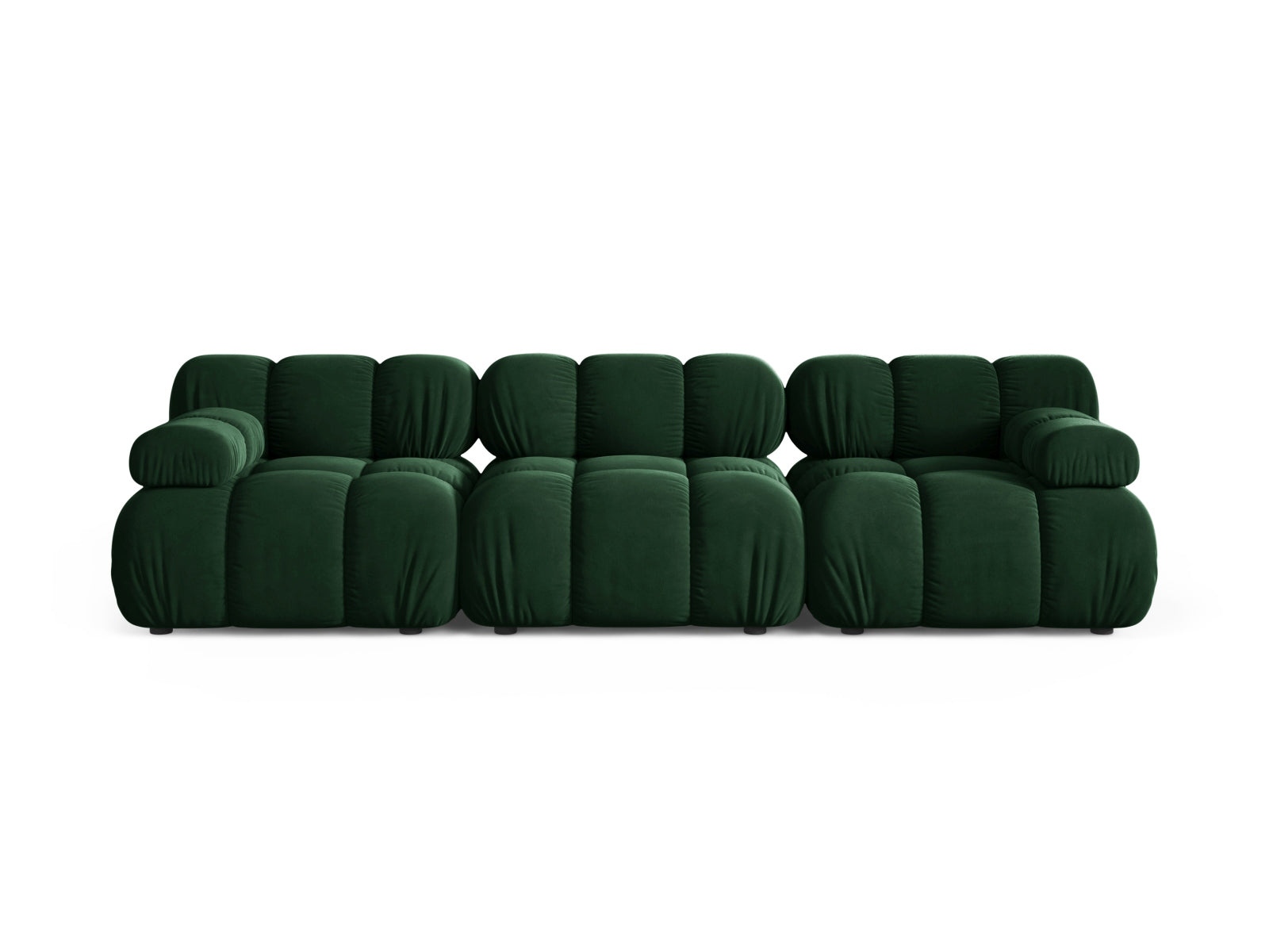 Divano Modulare in Velluto, "Bellis", 3 Posti, 282x94x70 - Verde Bottiglia