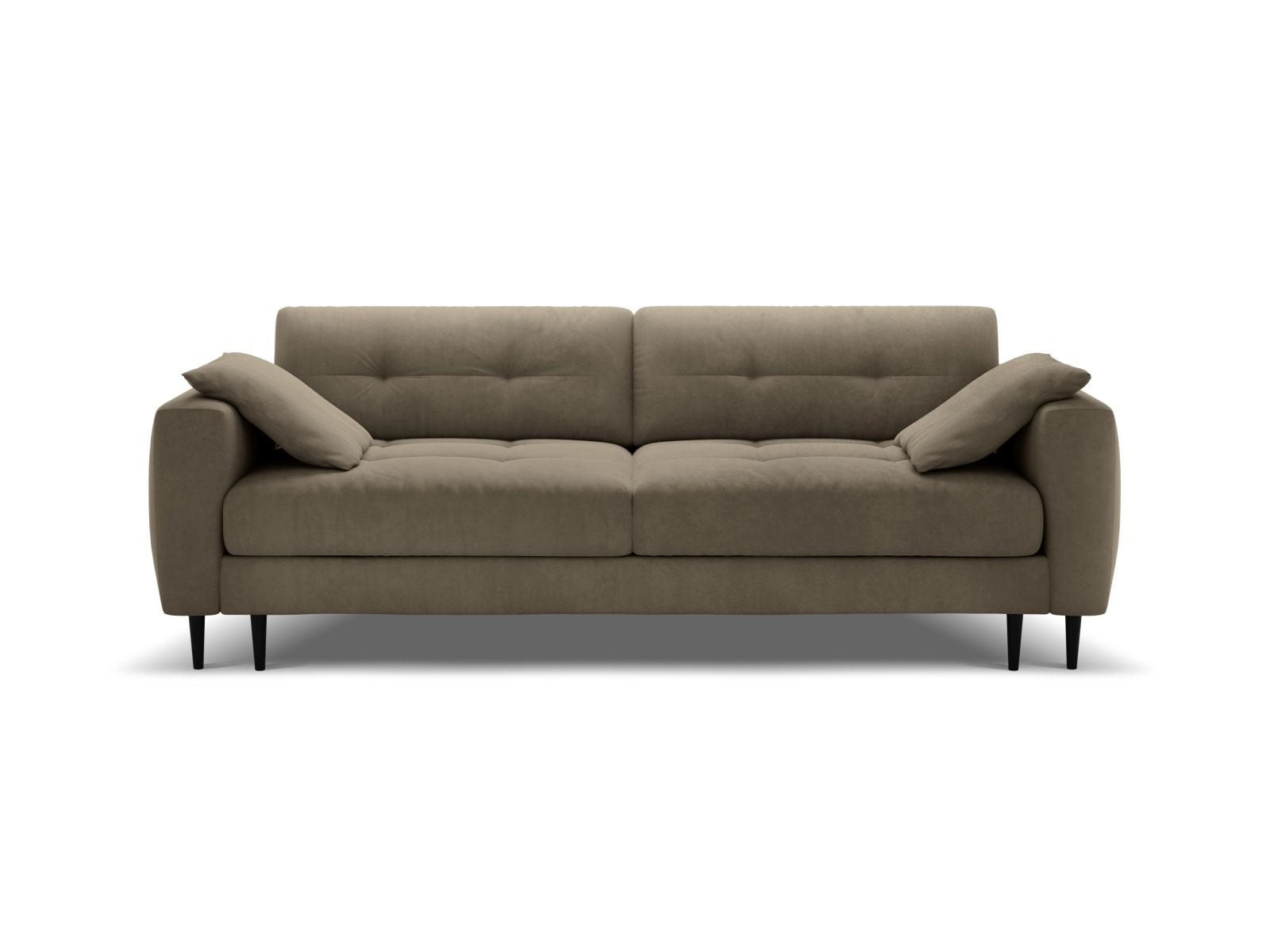Divano Letto con Contenitore in Velluto, "Bemy", 3 Posti, 242x110x92 - Grigio Bruno