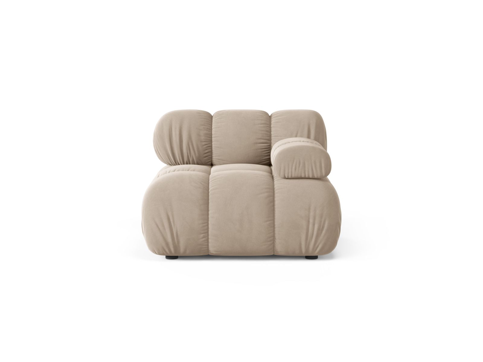 Modulo Destro in Velluto, "Bellis", 1 Posto, 94x94x70 - Beige