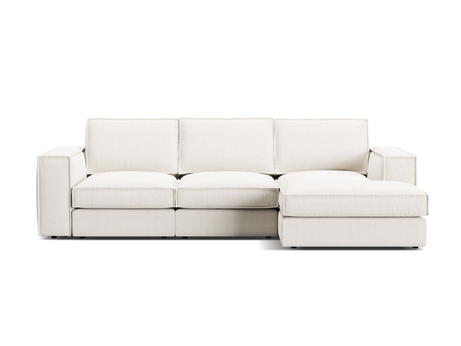 Divano Angolare Modulare Destro, "Pola", 3 Posti, 284x158x88 - Bianco