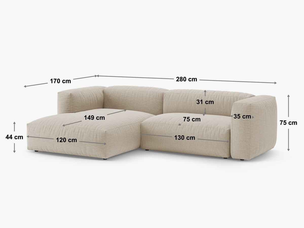 Divano Letto Angolare Martina, 4 Posti, 170x280x75