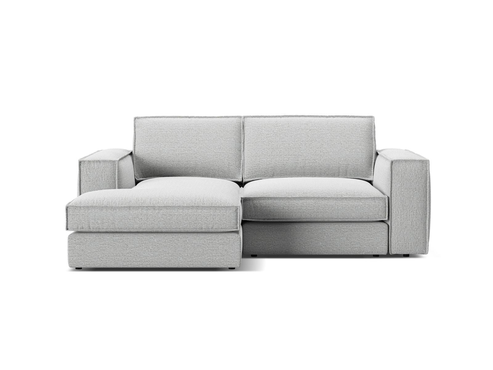 Divano Angolare Modulare Sinistro, "Pola", 2 Posti, 226x158x88 - Grigio Chiaro
