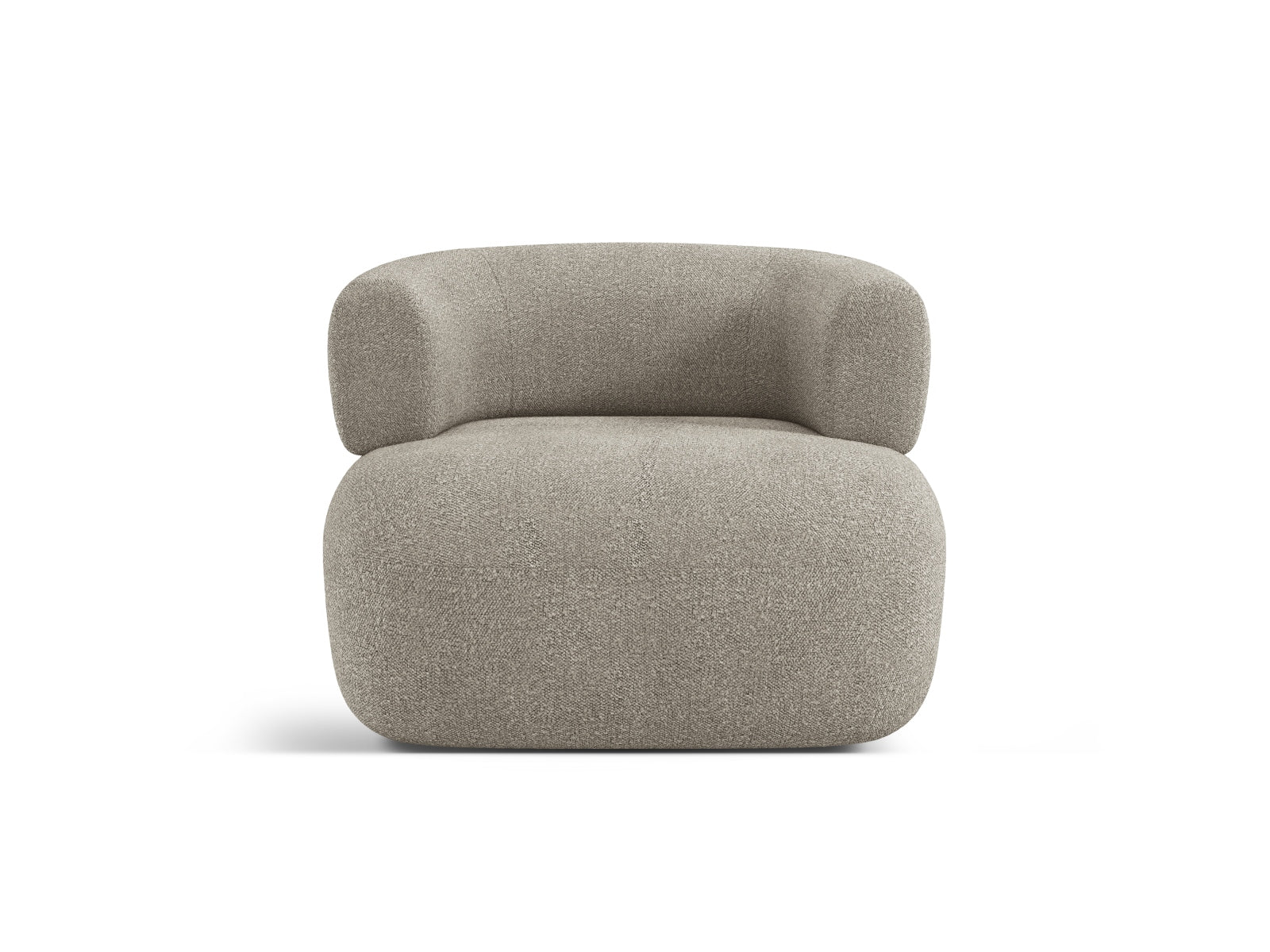Poltrona in Bouclé, "Jenny", 1 Posto, 90x88x73 - Grigio Chiaro