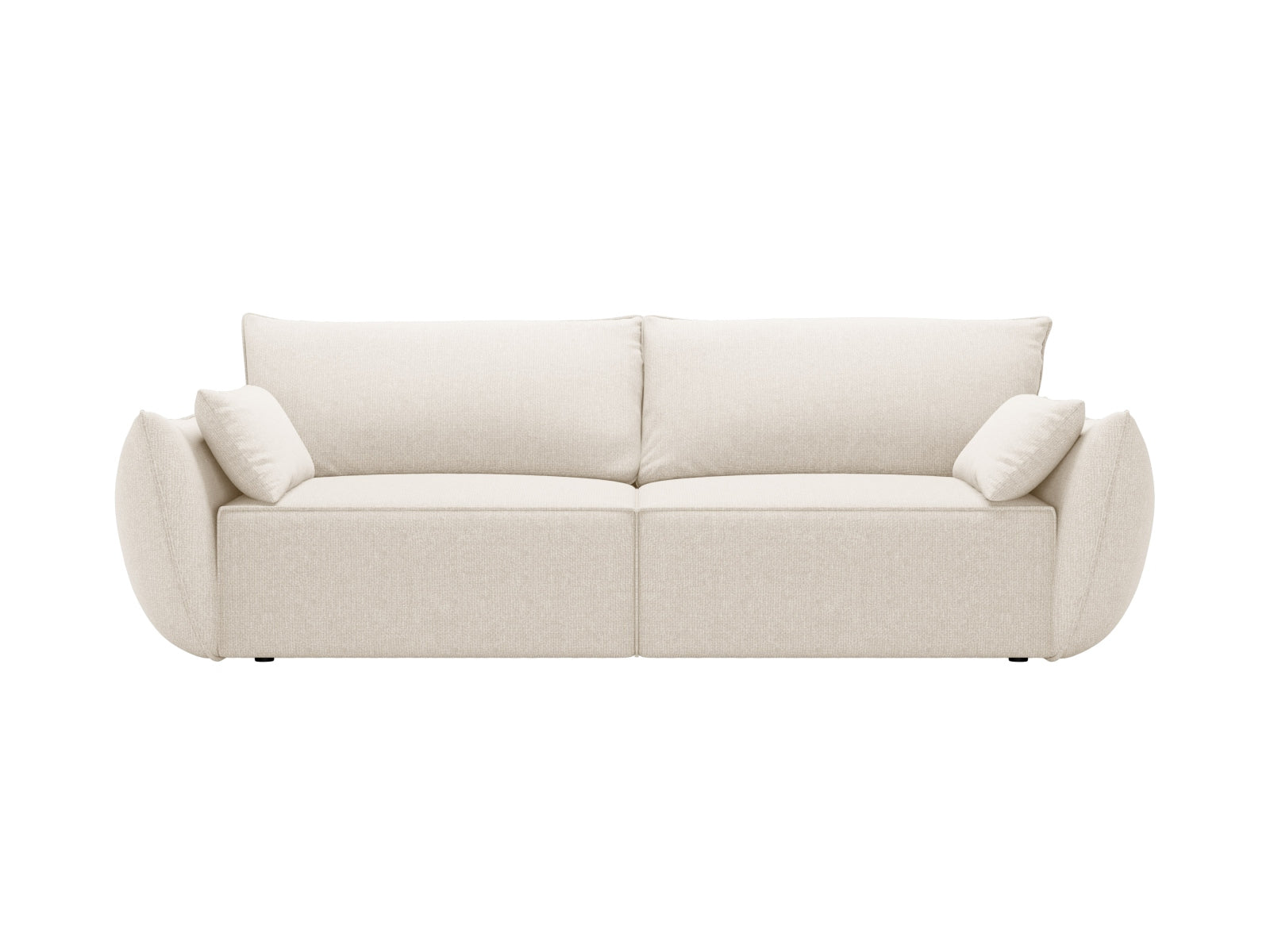Divano Letto con Contenitore, "Kaelle", 3 Posti, 244x97x91 - Beige Chiaro